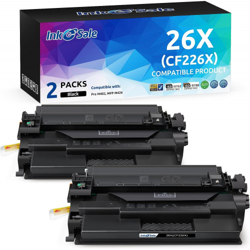 Compatible HP CF226X 26X Black Toner Cartridge-2 Pack